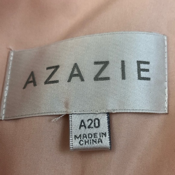 Azazie Hadley a-line pleated chiffon short dress in Pearl Pink - Picture 7 of 12